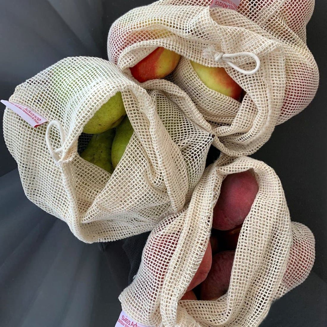 MONYI Organic Cotton Mesh Bags (Set of 3) Accessory- Swiss Advance - zero waste packaging - sustainable design